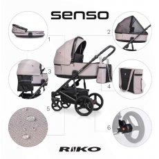 Универсальная коляска 2 в 1 Senso, Riko (rose)