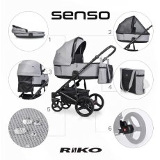 Универсальная коляска 2 в 1 Senso, Riko (grey fox)