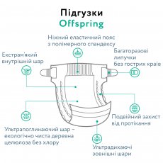 Подгузники Leave S (6-10 кг) 42 шт., Offspring