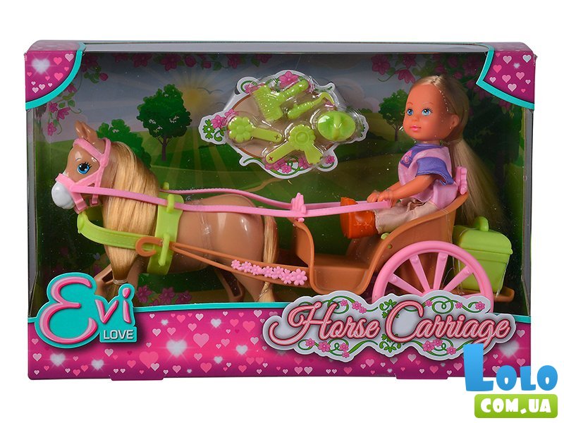 Кукольный набор Эви и карета с конем и аксессуарами, Simba