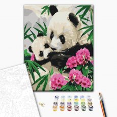 Картина по номерам Мама панда с детенышем, Brushme (30х40 см)