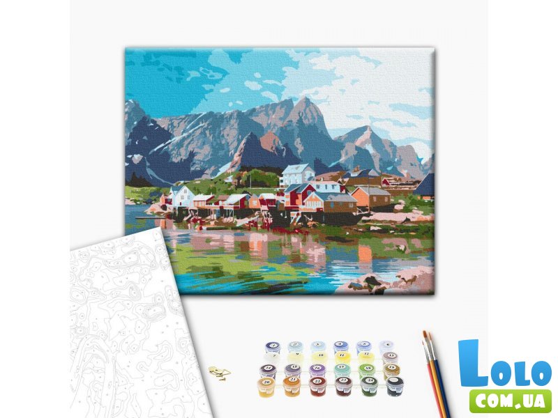 Картина по номерам Поселок в хрустальных горах, Brushme (30х40 см)