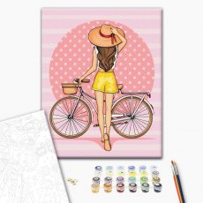 Картина по номерам Девушка с велосипедом, Brushme (30х40 см)