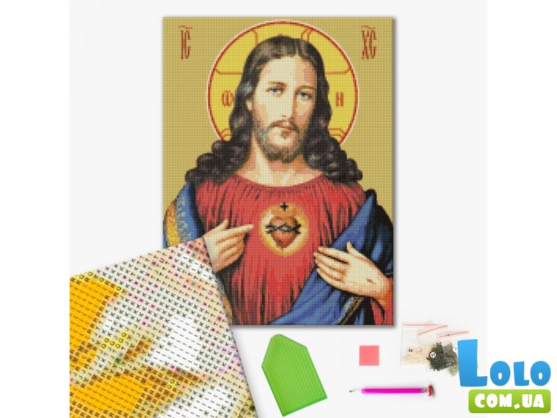 Алмазная мозаика Сердце Иисуса, Brushme (40х50 см)