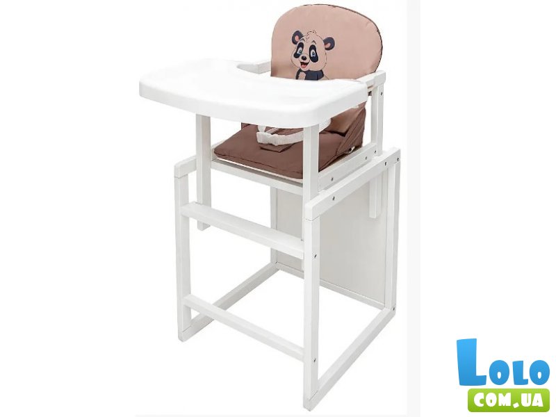 Стульчик-трансформер для кормления Пеппи-240, Babyroom (белый капучино / шоколад (панда)