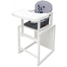 Стульчик-трансформер для кормления Пеппи-240, Babyroom (белый серый / графит (панда)