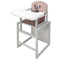 Стульчик-трансформер для кормления Пеппи-250, Babyroom (серый капучино / шоколад (панда)