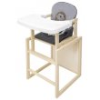 Стульчик-трансформер для кормления Пеппи-260, Babyroom (слоновая кость серый / графит (ежик, сердца)