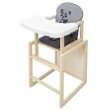 Стульчик-трансформер для кормления Пеппи-260, Babyroom (слоновая кость серый / графит (панда)