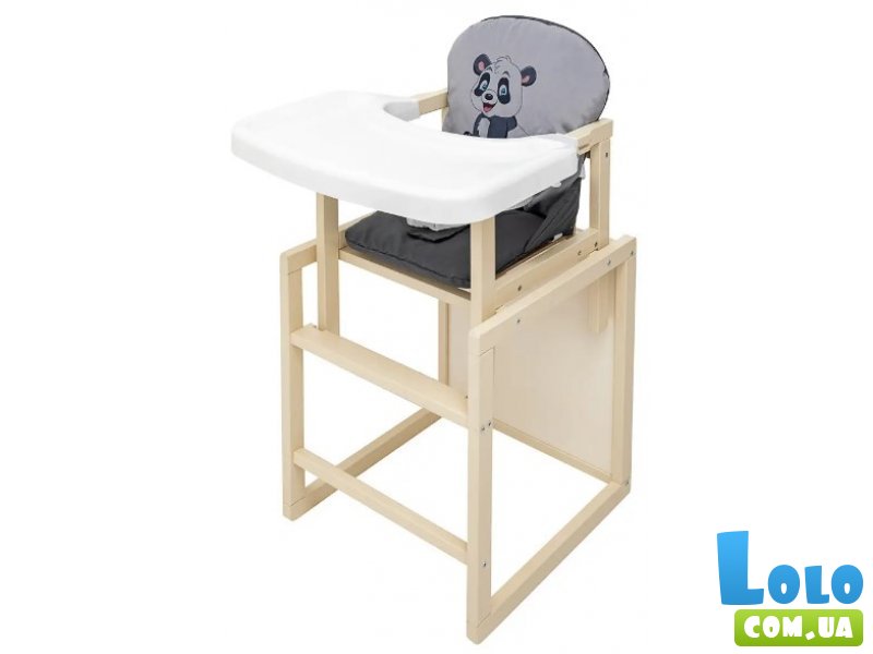 Стульчик-трансформер для кормления Пеппи-260, Babyroom (слоновая кость серый / графит (панда)