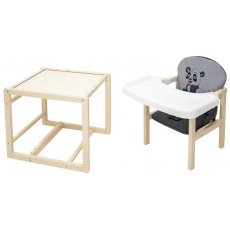 Стульчик-трансформер для кормления Пеппи-260, Babyroom (слоновая кость серый / графит (панда)