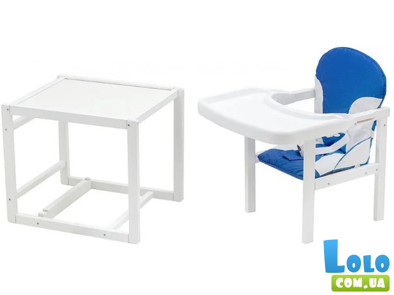 Стульчик-трансформер для кормления Пони-240, Babyroom (белый синий / белый)