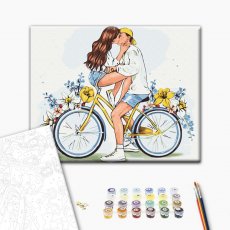 Картина по номерам Влюбленные на велосипеде © Alla Berezovska, Brushme (40х50 см)