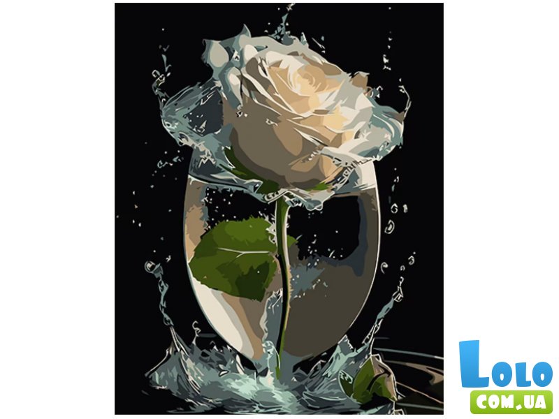 Картина по номерам Роза в стеклянном весе, Strateg (40х50 см)