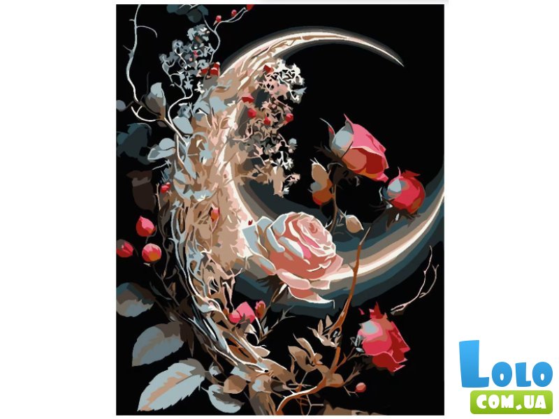 Картина по номерам Луна в розах, Strateg (40х50 см)