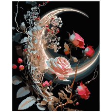 Картина по номерам Луна в розах, Strateg (40х50 см)