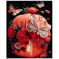 Картина по номерам Японский фонарь в цветах, Strateg (40х50 см)