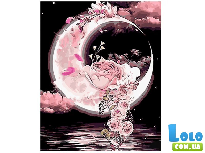 Картина по номерам Луна в цветах, Strateg (40х50 см)