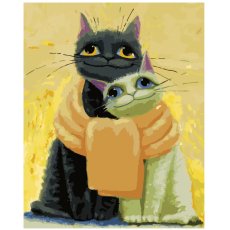 Картина по номерам Котики замотаны шарфом, Strateg (40х50 см)