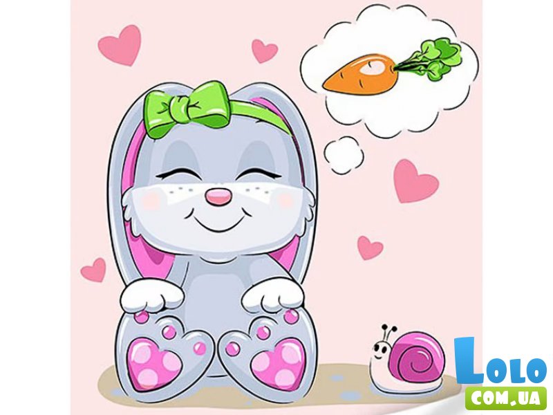 Картина по номерам Кролик с морковкой, Strateg (30х30 см)
