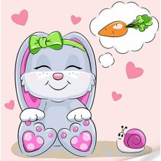 Картина по номерам Кролик с морковкой, Strateg (30х30 см)
