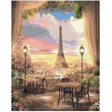 Картина по номерам Столики в Париже, Strateg (40х50 см)