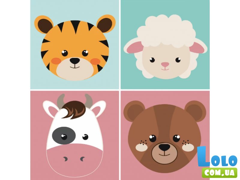 Картина по номерам Мордочки животных, Strateg (30х30 см)