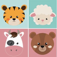 Картина по номерам Мордочки животных, Strateg (30х30 см)