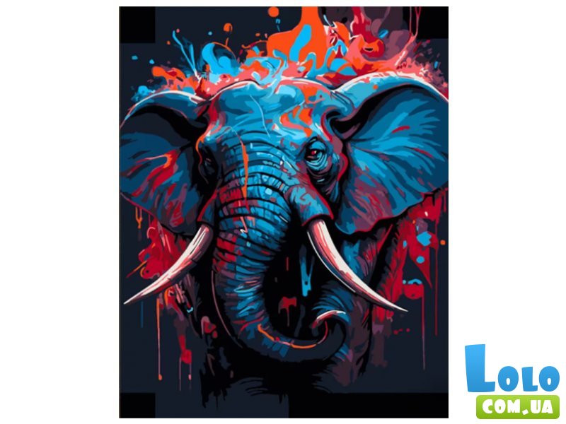 Картина по номерам Красочный слон, Strateg (40х50 см)