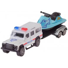 Машина металлическая Полиция с прицепом, Автопром (в ассортименте)