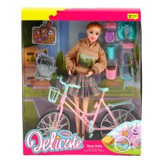 Кукла с велосипедом и аксессуарами