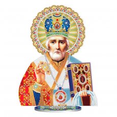Алмазная мозаика Святой Николай Чудотворец на подставке, Strateg (30х30 см)