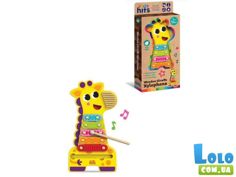 Деревянная игрушка Ксилофон-жираф, Kids Hits