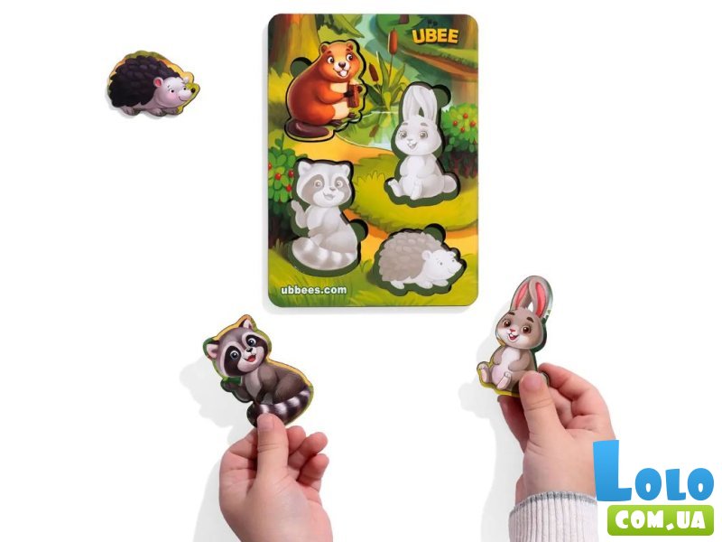Деревянная рамка-вкладыш Лесные животные, Ubee