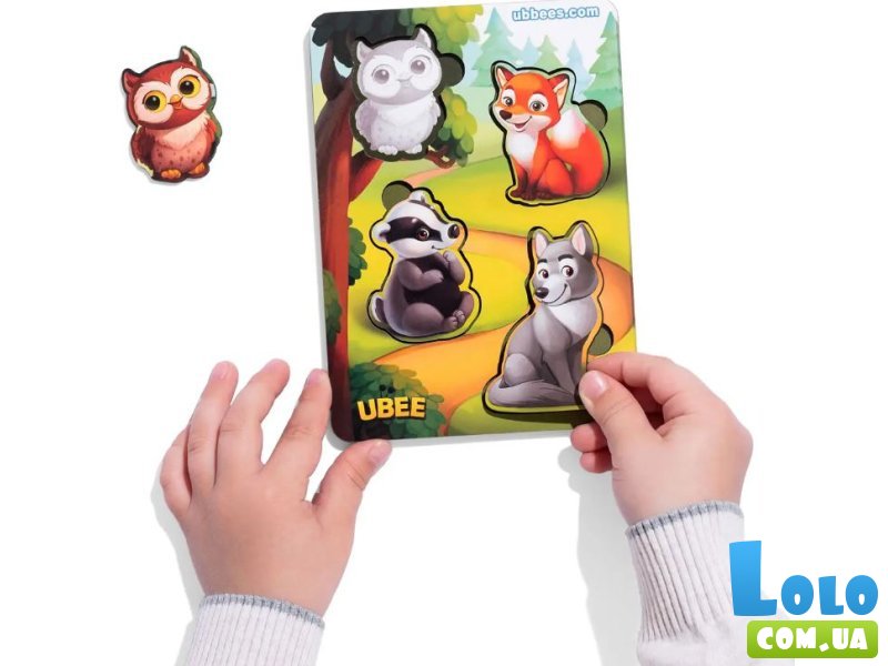 Деревянная рамка-вкладыш Лесные животные, Ubee