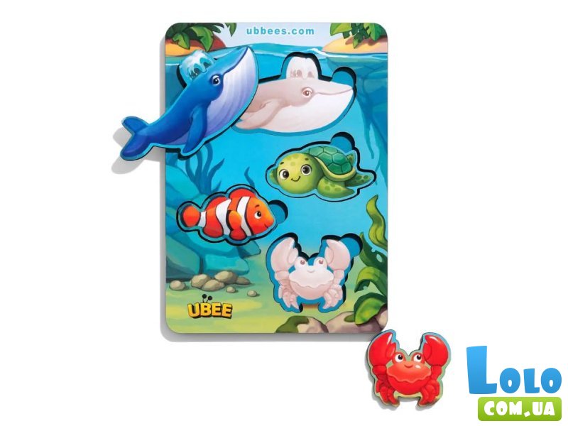 Деревянная рамка-вкладыш Морские животные, Ubee