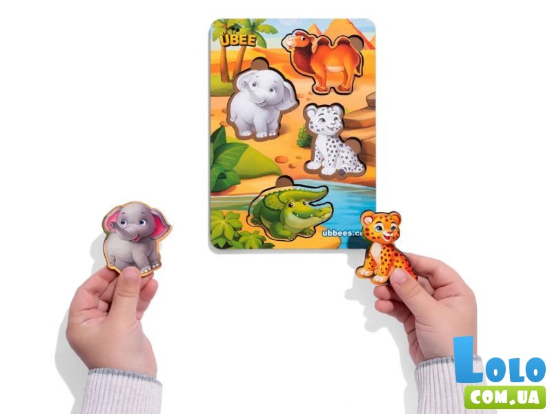 Деревянная рамка-вкладыш Животные Африки, Ubee