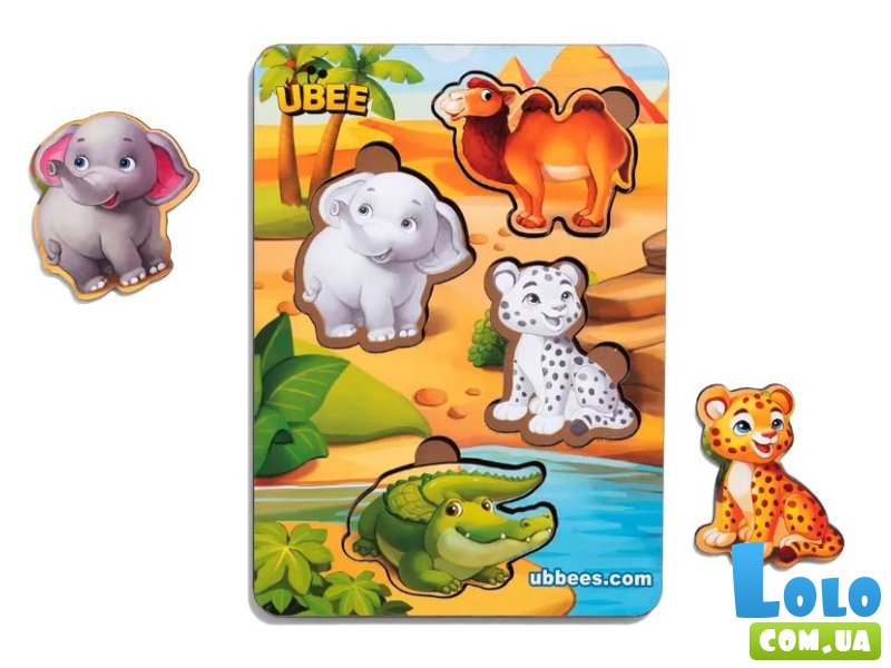 Деревянная рамка-вкладыш Животные Африки, Ubee