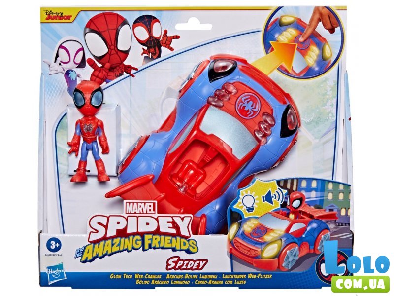 Игровой набор Marvel Spidey and his amazing friends Glow tech Crawler, Hasbro