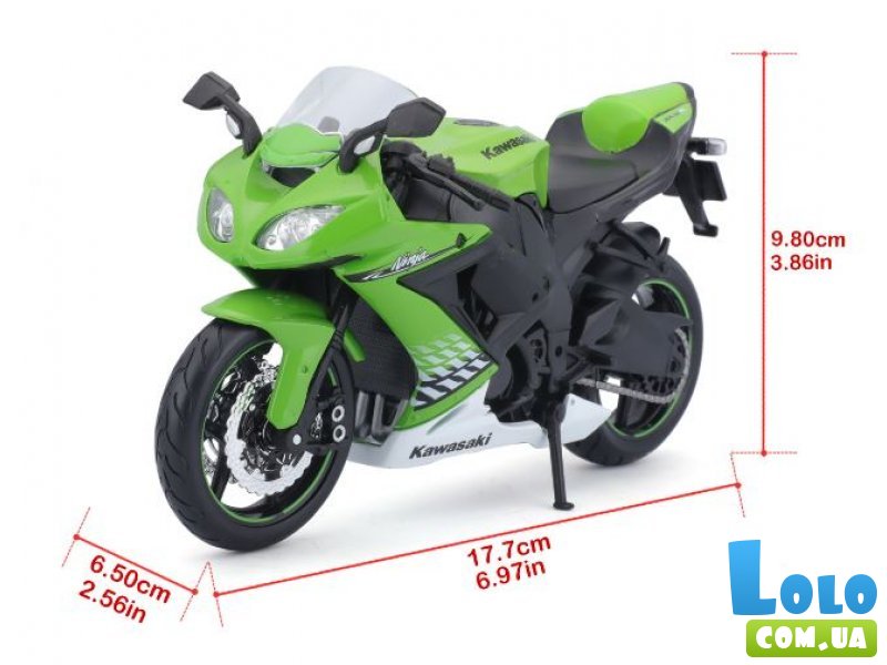 Мотоцикл металлический Kawasaki Ninja ZX-10R, Maisto