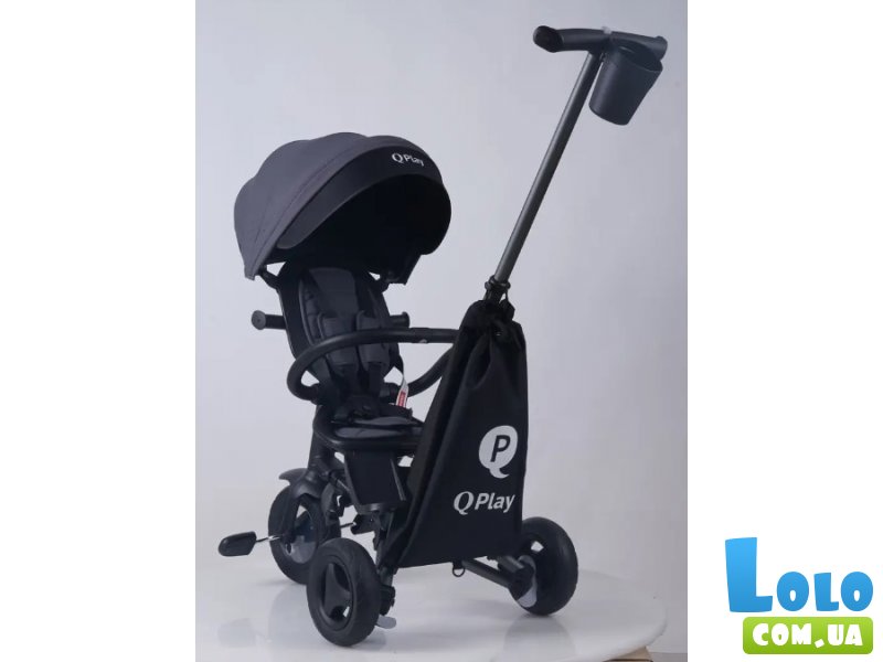 Велосипед трехколесный детский Nova+Rubber, Qplay (черный)