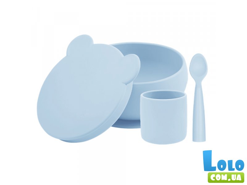 Набор посуды для кормления силиконовый BLW Set I, MinikOiOi (Mineral Blue)