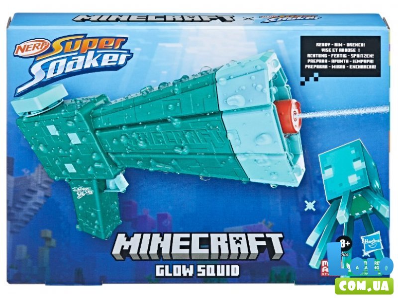 Водяной бластер Minecraft Glow Squid, Nerf