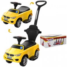 Автомобиль для прогулок - толокар с родительской ручкой, Bambi (желтый)
