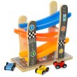 Деревянный трек Крутой спуск с машинками, Limo Toy