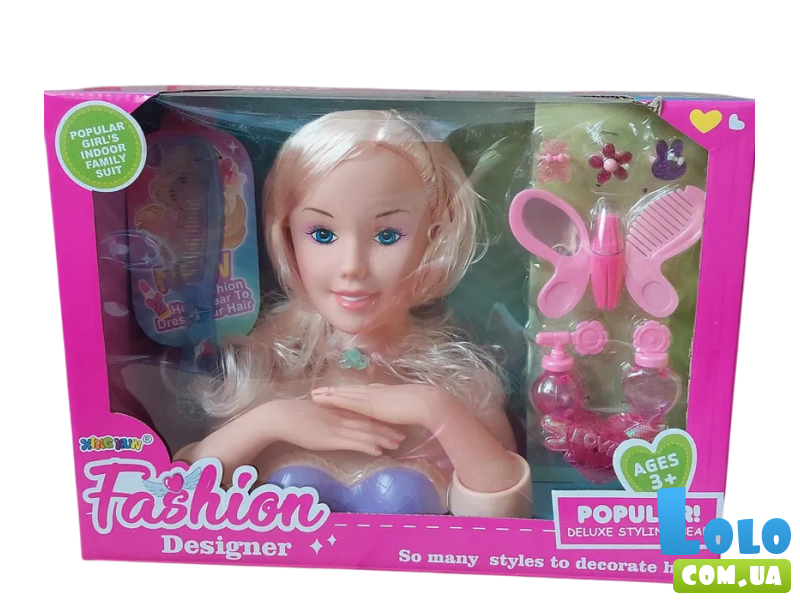 Голова куклы для причесок с аксессуарами