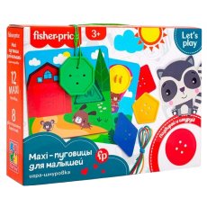 Игра-шнуровка Fisher Price. Maxi-пуговицы, Vladi Toys