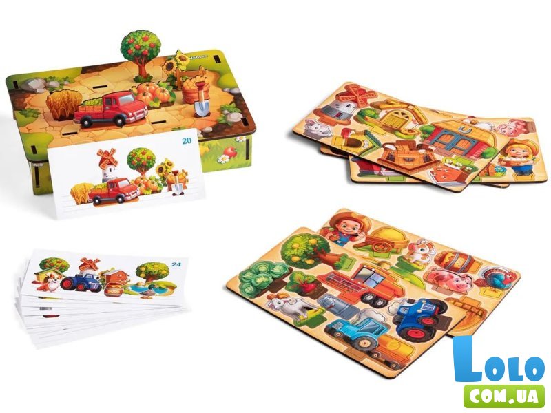 Развивающая игра с карточками Панорама Ферма, Ubee