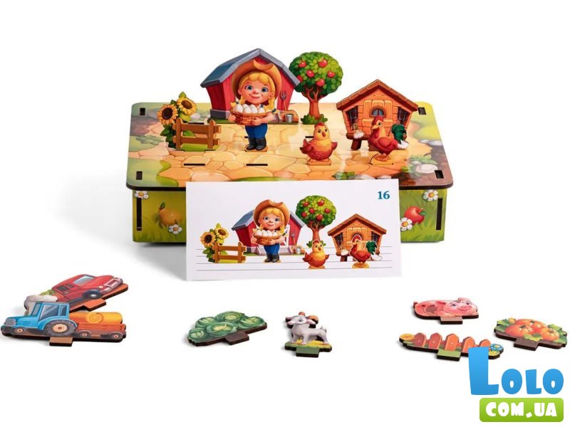 Развивающая игра с карточками Панорама Ферма, Ubee