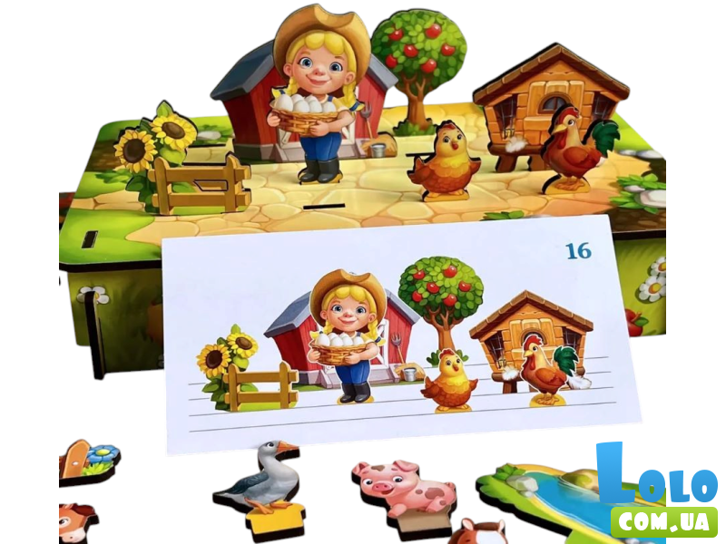 Развивающая игра с карточками Панорама Ферма, Ubee